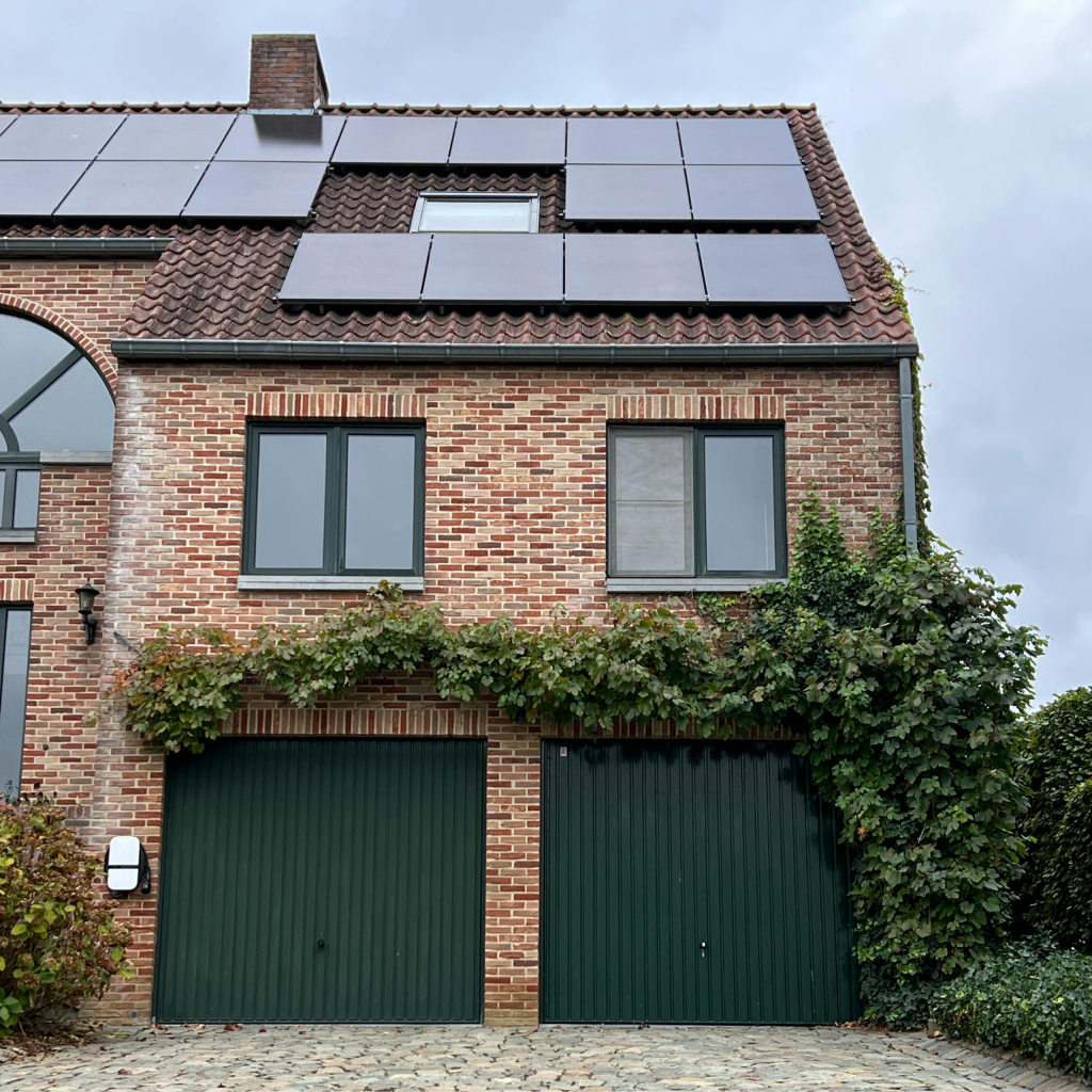 british house with solar panels